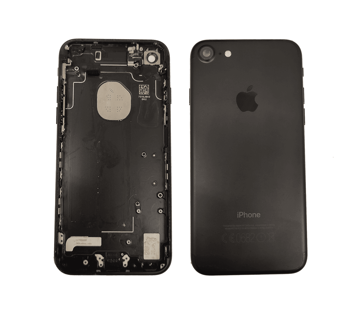 Originál Korpus středový díl iPhone 7 černý mat demontovaný díl grade A