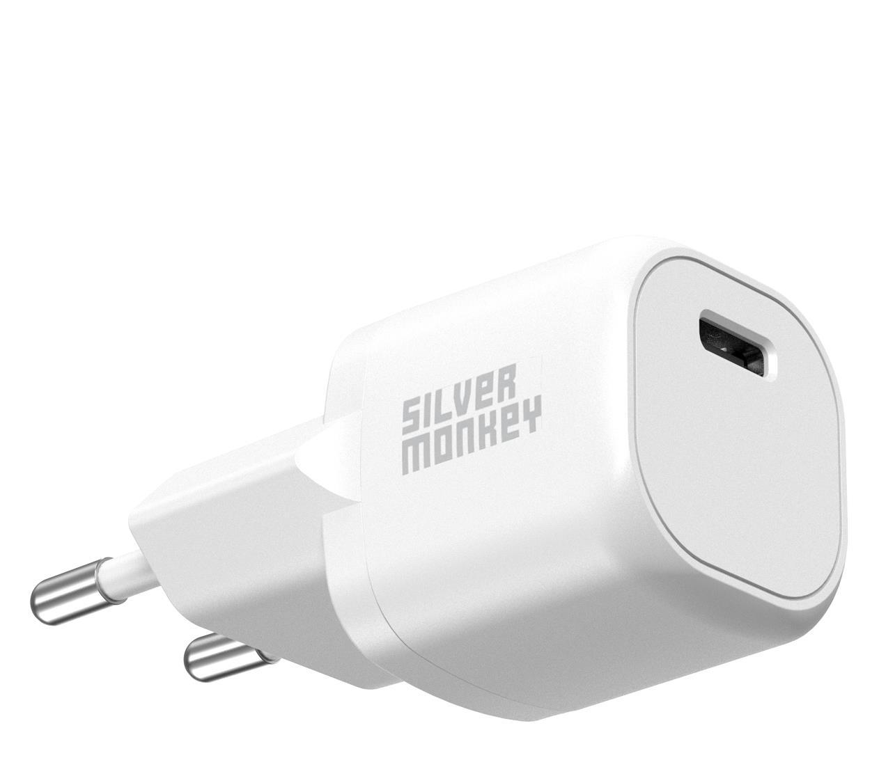 Silver Monkey Mini Síťová nabíječka PD 20W (USB-C) bílá