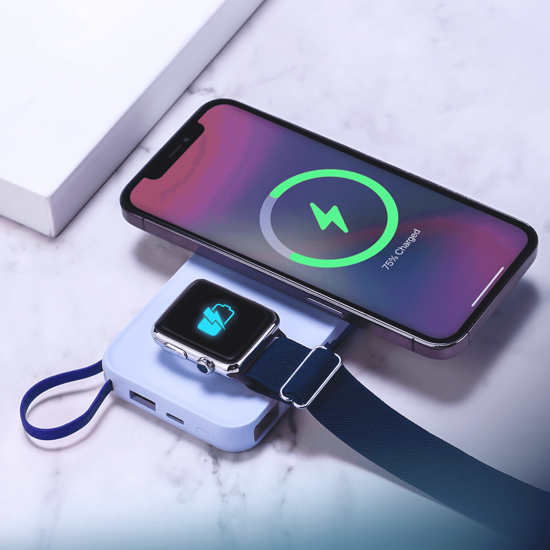 3mk Power Bank PastelUp 10 000 mAh 22,5W MagSafe + Apple Watch - Blue