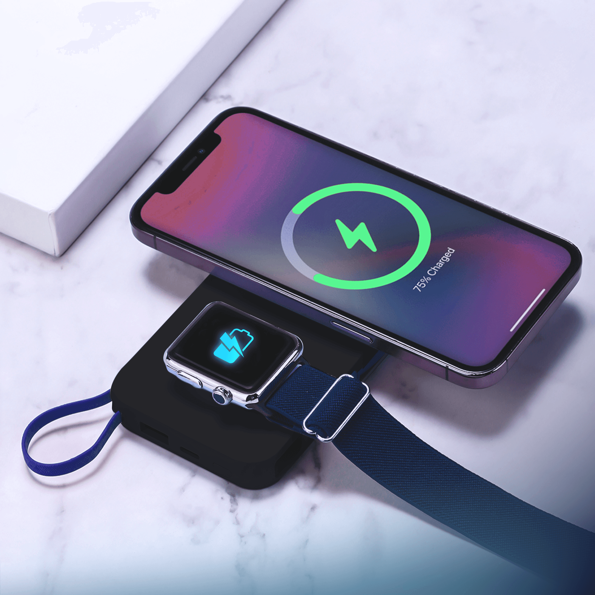 3mk Powerbanka PastelUp 10 000 mAh 22,5W MagSafe + Apple Watch černá