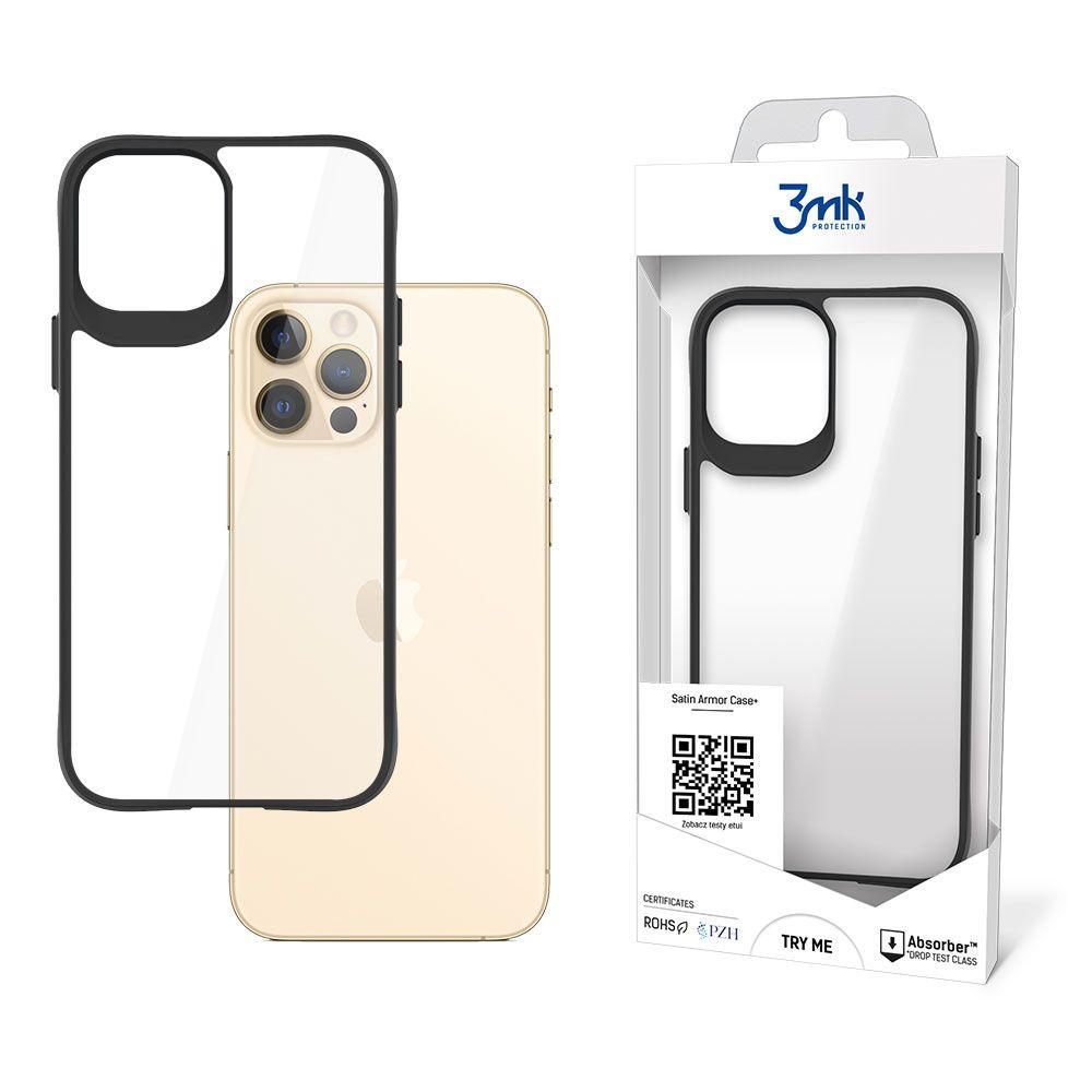 3MK Obal iPhone 12 Pro Max Satin Armor Case + transparentní s černým rámečkem