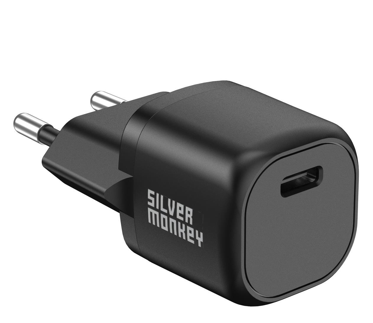 Silver Monkey Mini Síťová nabíječka PD 20W USB-C černá