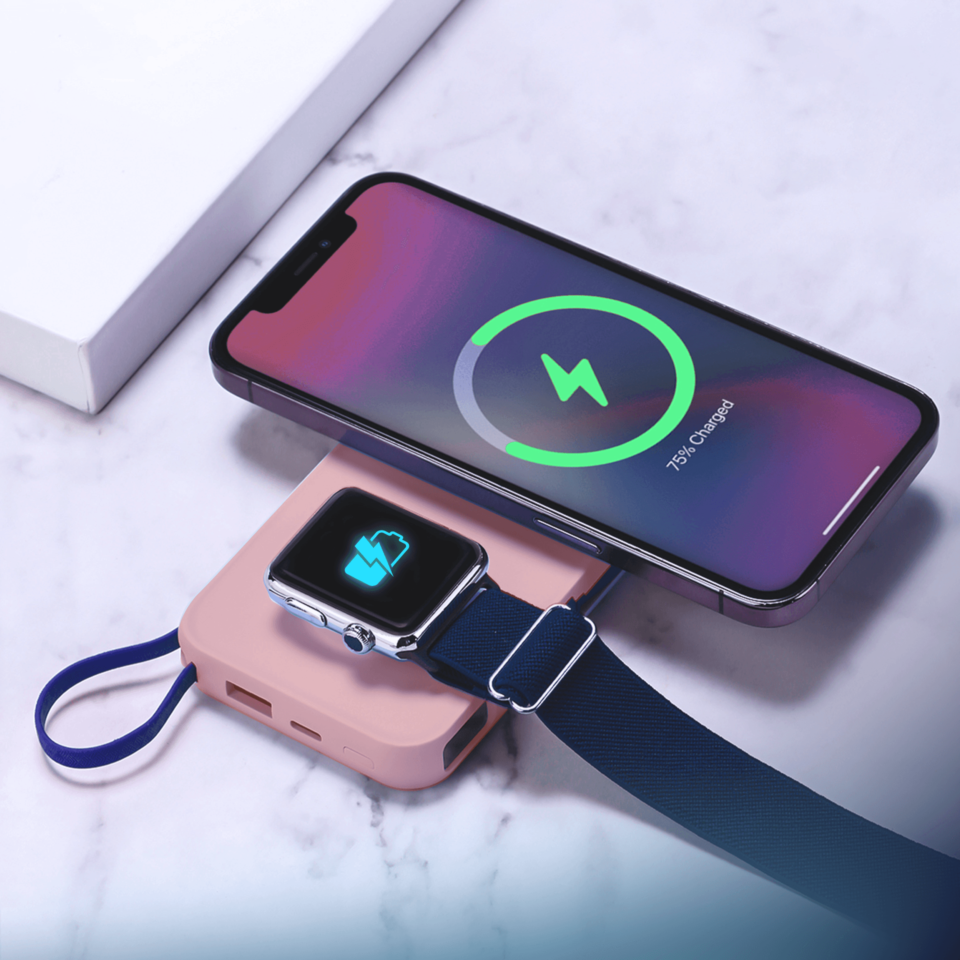 3mk Power Bank PastelUp 10 000 mAh 22,5W MagSafe + Apple Watch - Pink