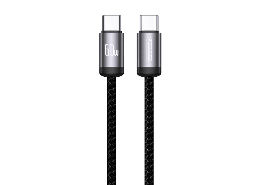 JELLICO kabel - B27 USB-C / USB-C 60W PD oplot 1m czarny