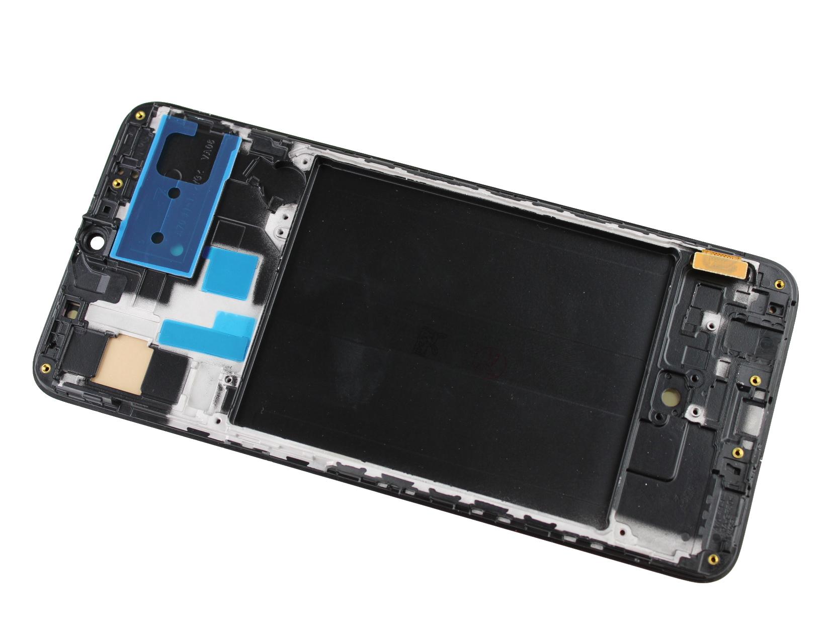 LCD + Dotyková vrstva Samsung Galaxy A70 SM-A705 s rámečkem černá se čtečkou otisku prstů funkční Big glass