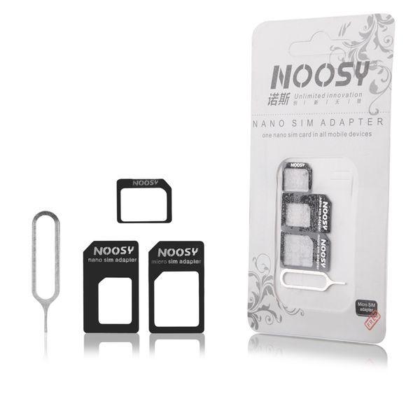 Adaptér SIM karet - adaptér nano/micro SIM Noosy černý + otvírák SIM