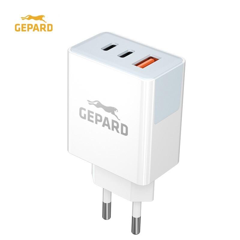 GEPARD wall charger PD 40W 2x USB-C + USB-A White