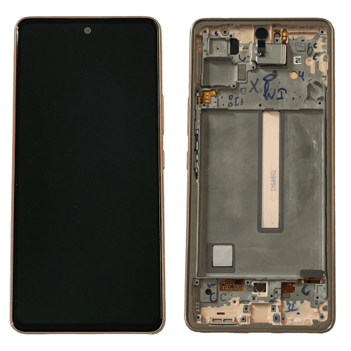 Originál LCD + Dotyková vrstva Samsung Galaxy A53 5G 2022 SM-A536 oranžovvo-zlatá - repasovaný díl vyměněné sklíčko