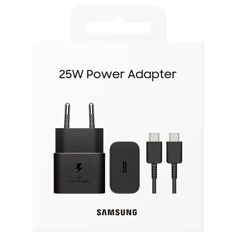 Oryginalna Ładowarka Sieciowa Samsung EP-T2510XBEGEU PD 25W + kabel USB-C 1m czarna (blister)