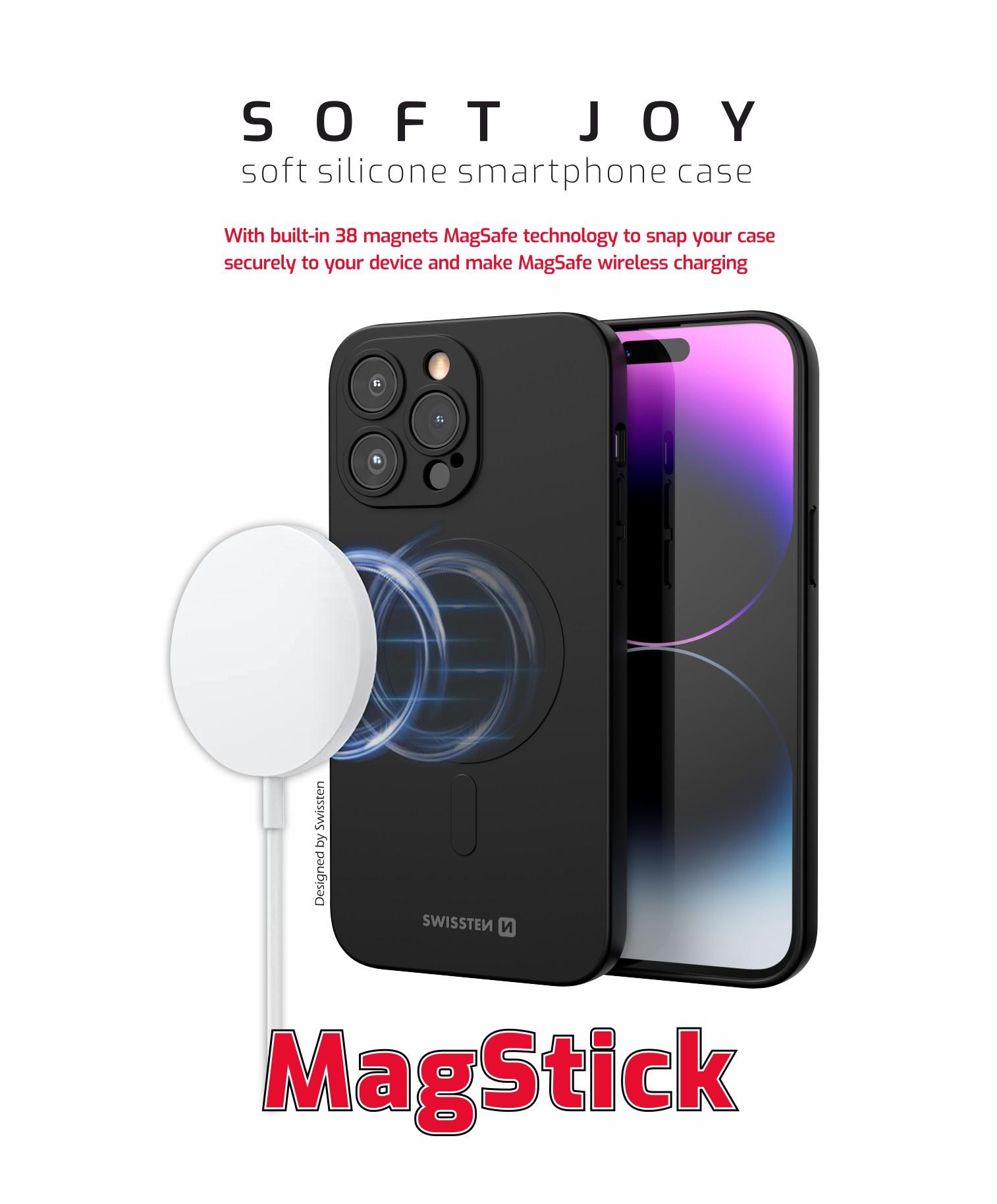Swissten Obal iPhone 15 Pro Max černý Sof Joy Magstick Magsafe