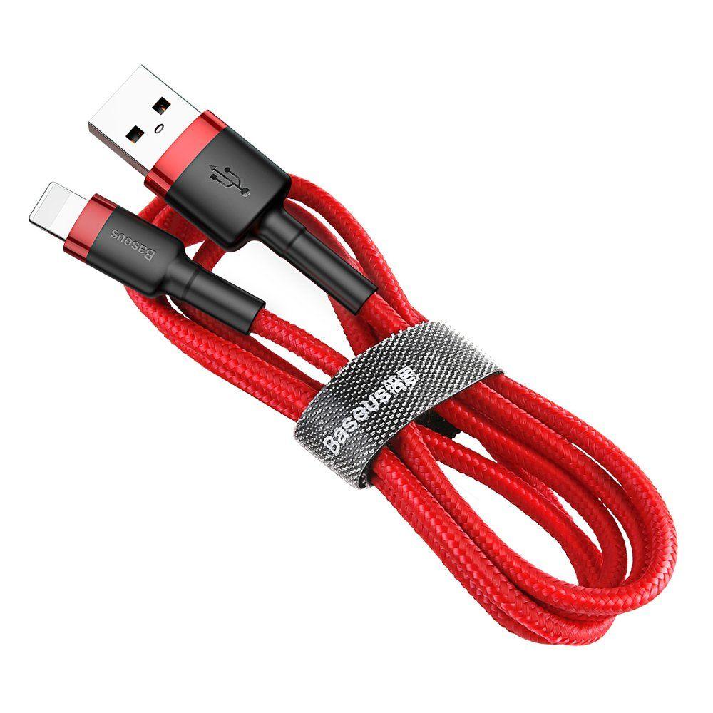 Nylonový kabel Baseus USB - lightning QC3.0 2A 3M červený Calklf-R09
