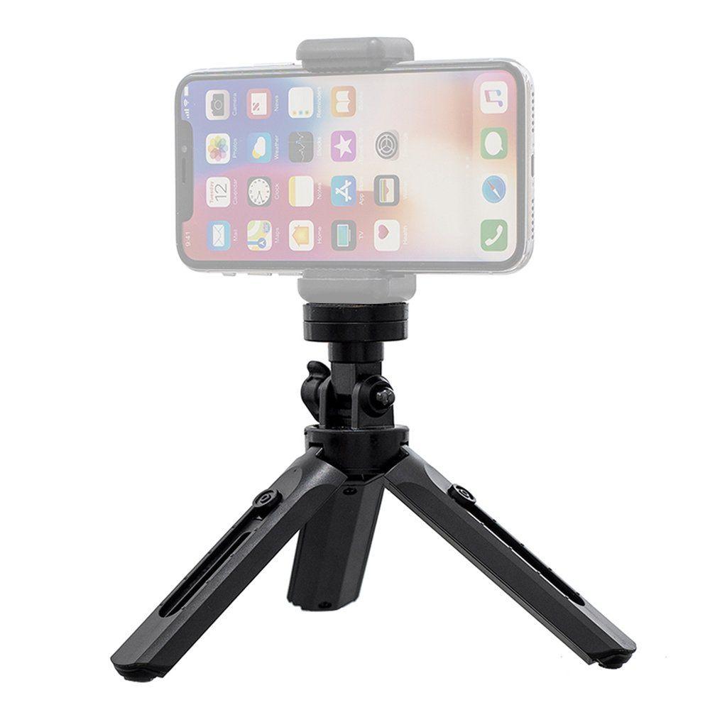 Mini stativ s držákem na telefon - pro selfie kameru - držák GoPro černý