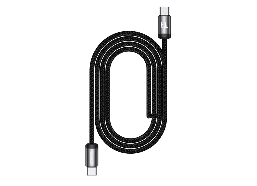 JELLICO kabel - B27 USB-C / USB-C 60W PD opletený 1m černý