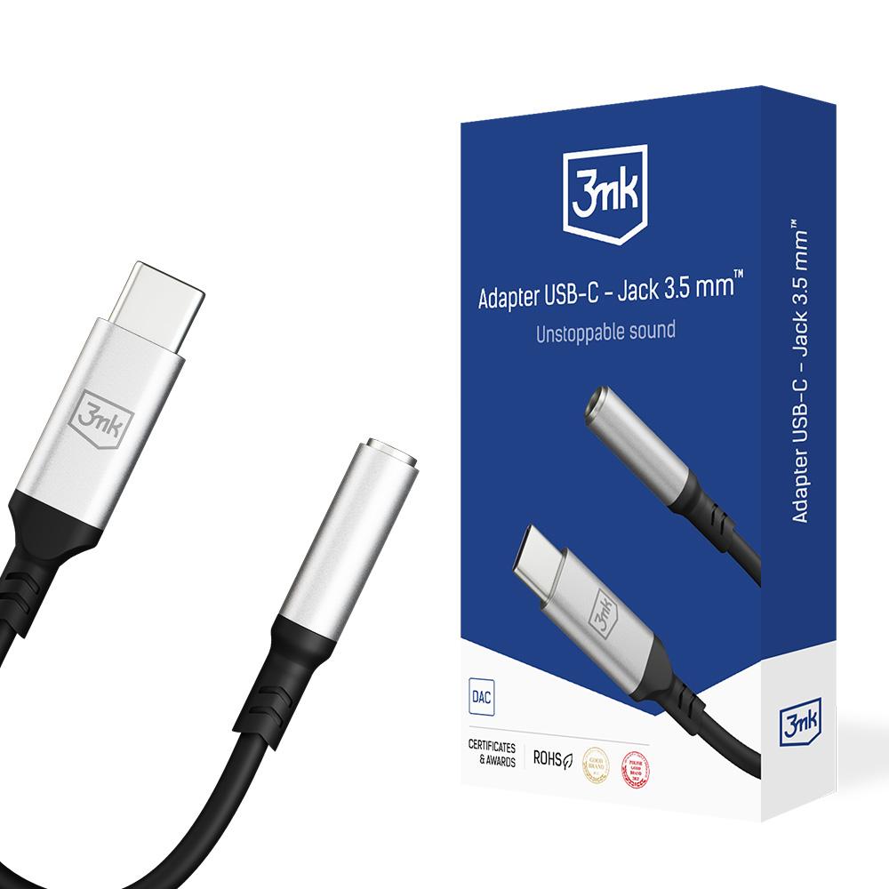 3MK adaptér USB-C - Jack 3,5 mm