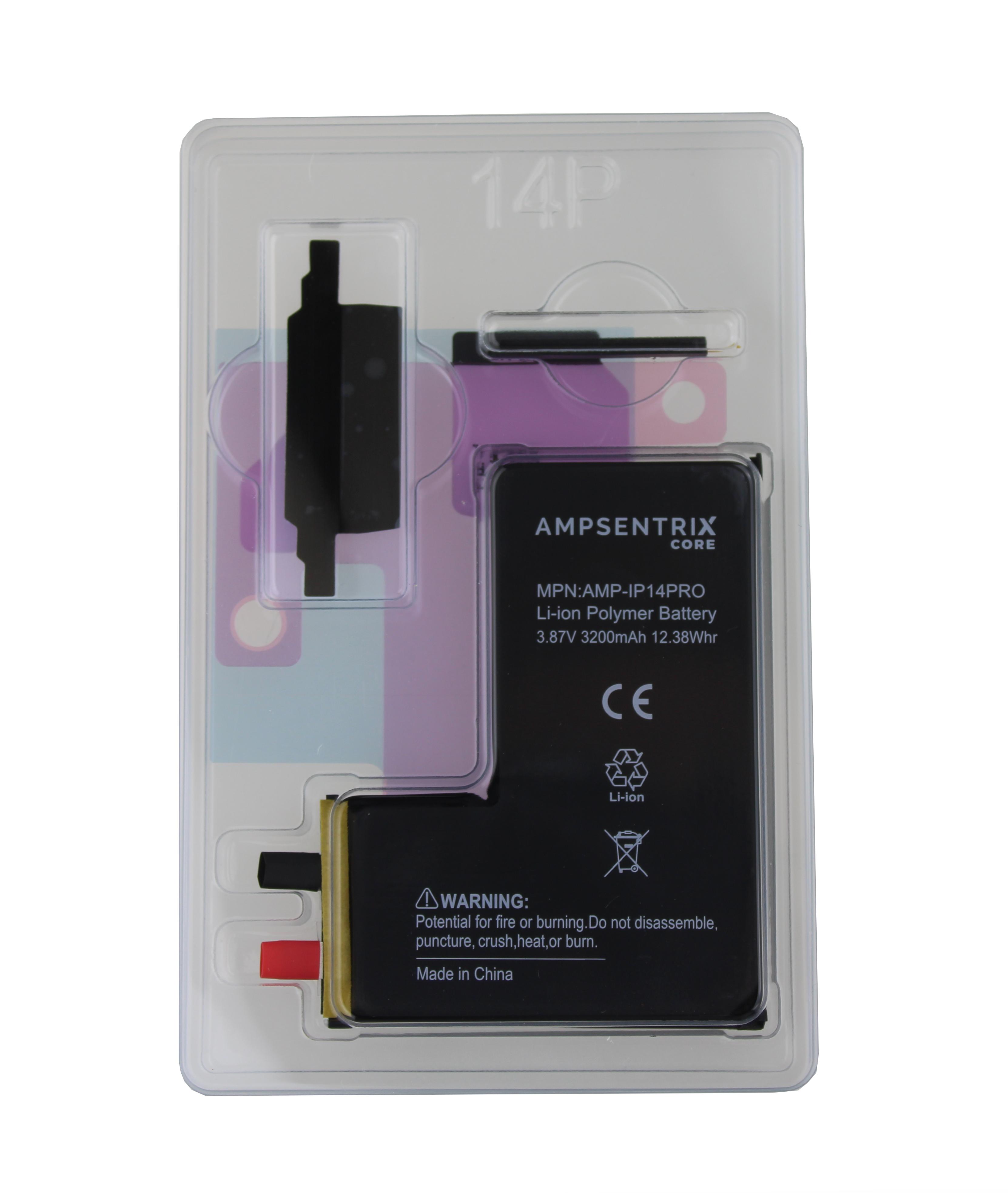 AmpSentrix Core Battery without Flex for iPhone 14 Pro (Cell) 3200 mAh