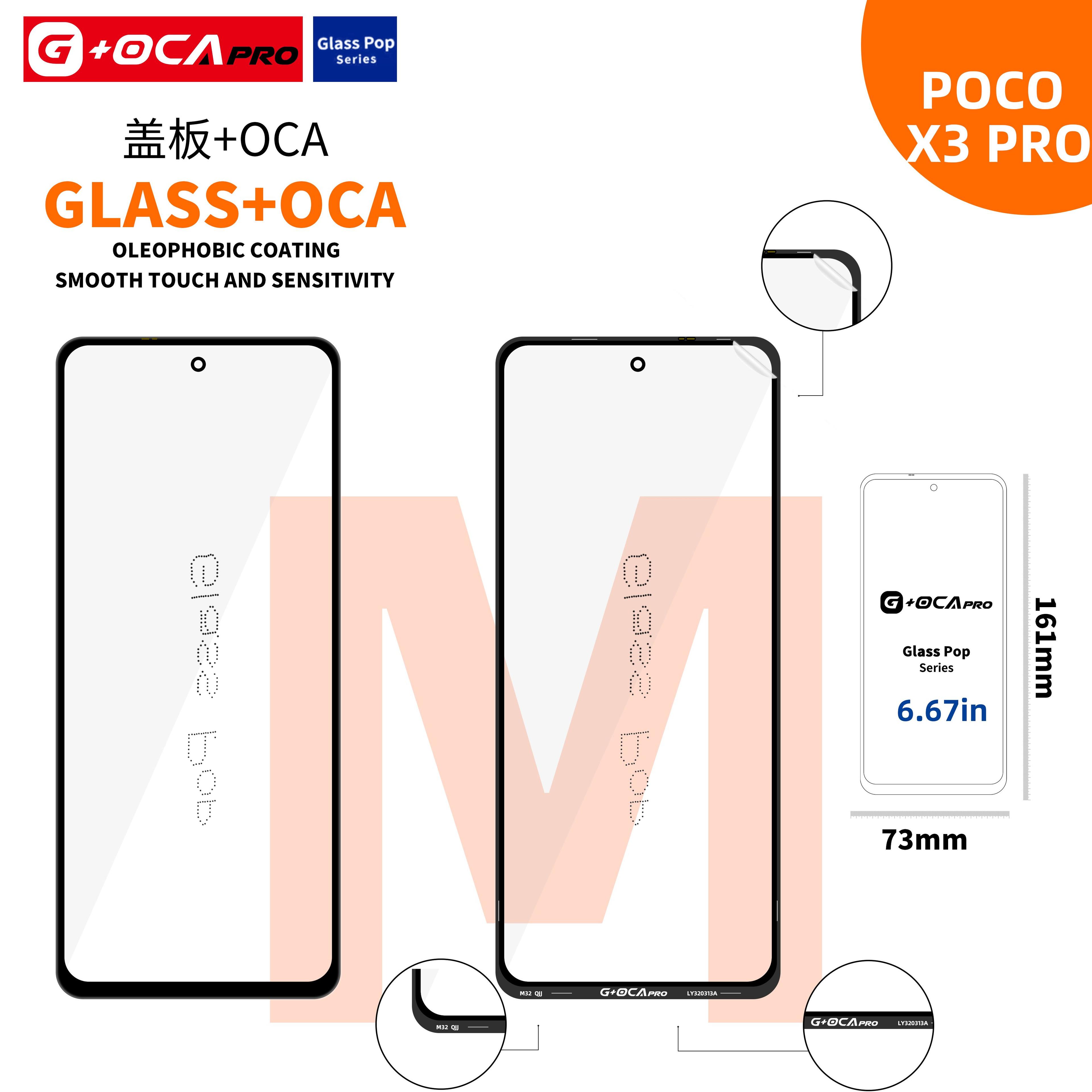 Sklíčko G + OCA Pro s oleofobním povrchem Xiaomi Mi 10T Lite 5G / Poco X3 / Poco X3 Pro