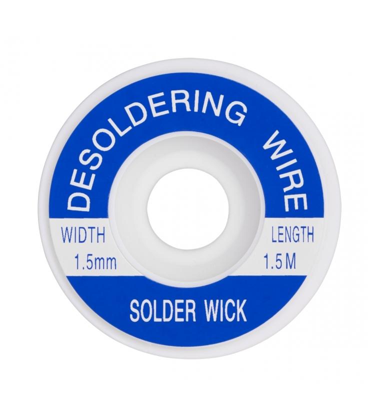 Měď na odizolování pájky - 1,5 mm pájecí oplet (délka: 1,5 m) Pájecí knot Solder Wick