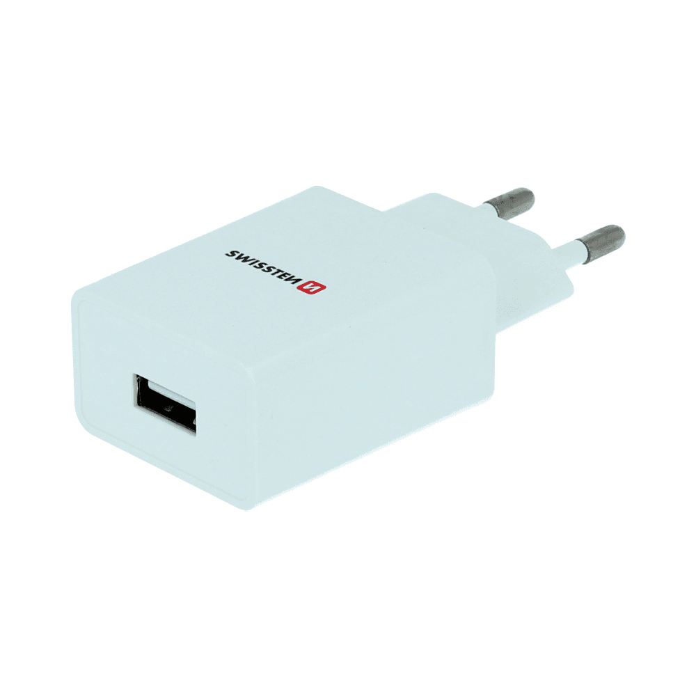 Swissten síťová nabíječka Smart IC s 1x USB 1A power bílá
