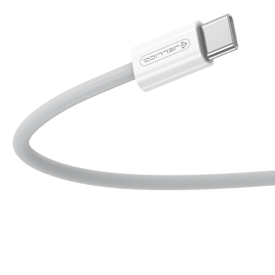 JELLICO kabel - IP15 USB-C / USB-C 60W 1m biały (nylonowy oplot)