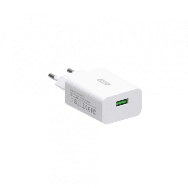 XO síťová nabíječka L36 QC 3.0 18W 1x USB bílá + Lightning kabel