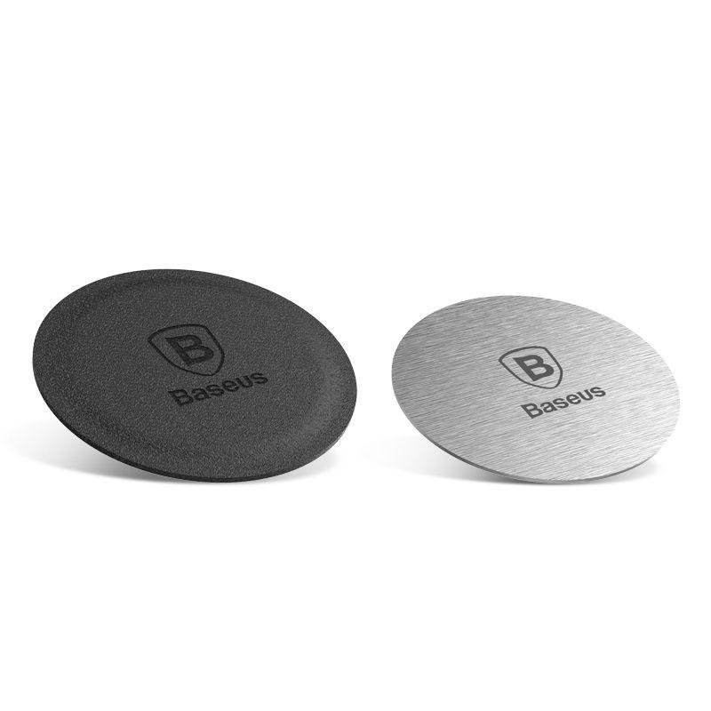 Baseus 2x náhradní magnetická destička k držákům do auta - Stříbrný Iron Plate for Magnetic Car Holder – kovové destičky pro držáky do auta