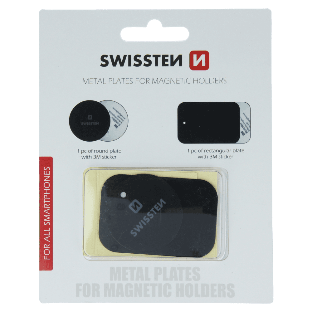 Swissten kovové destičky pro magnetický držák do auta