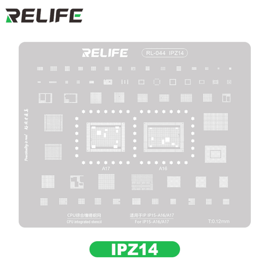 Szablon do naprawy układów IC BGA w iPhone serii 15 RELIFE RL-044 IPZ14