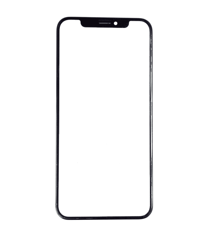 LCD sklíčko iPhone XS Max černé - sklíčko displeje s rámečkem