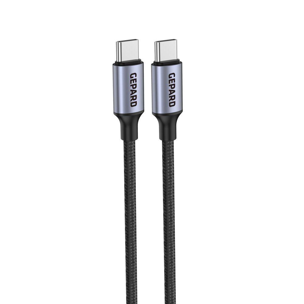 GEPARD kabel USB-C - USB-C PD 60W metal 1,2 m czarny