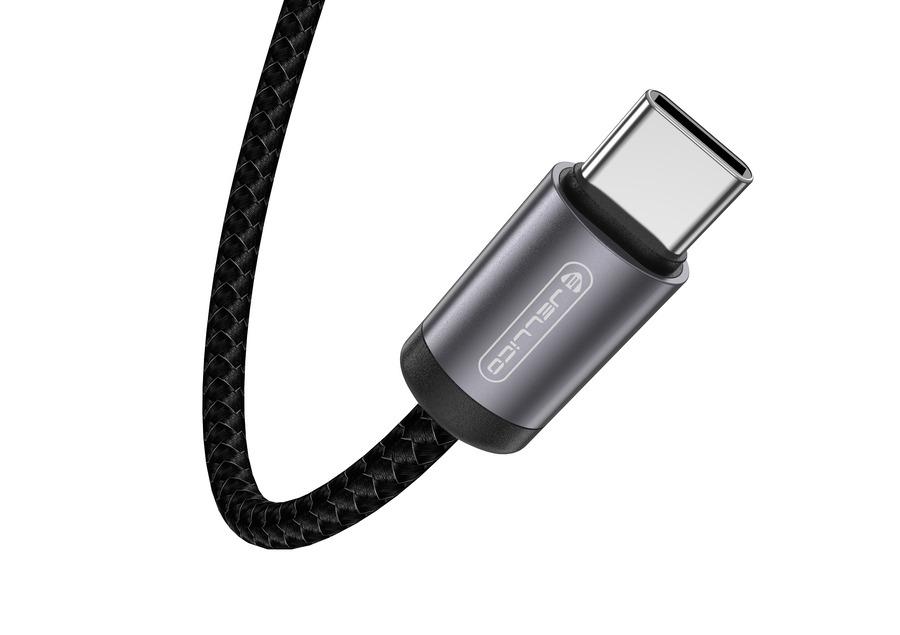 JELLICO kabel - B27 USB-C / Lightning 30W PD opletený 1m černý