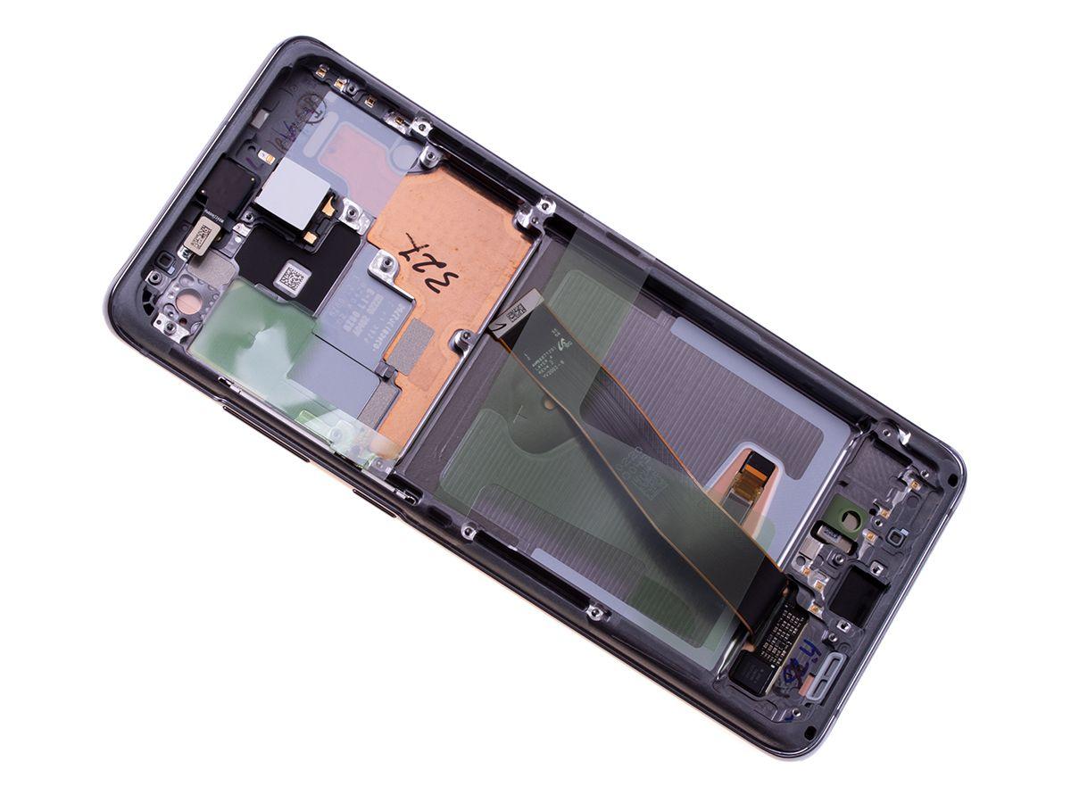Originál LCD + Dotyková vrstva Samsung Galaxy S20 Ultra SM-G988 stříbrno-šedá bez kamery