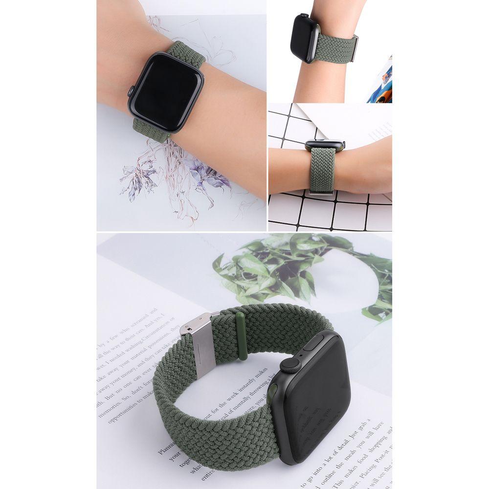 Strap Fabric Apple Watch Band 7/6 / SE / 5/4/3/2 (45mm / 44mm / 42mm) Braided Fabric Watch Bracelet Black