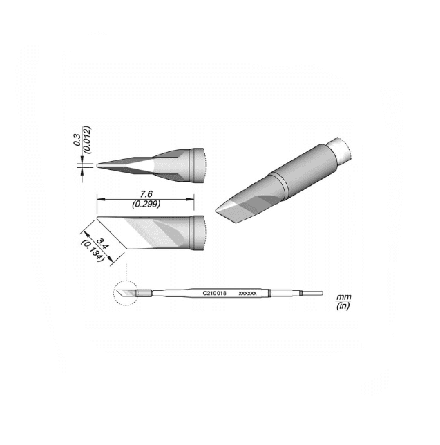 Grot lutowniczy JBC C210018 typu nóż ścięty płaski z grzałką