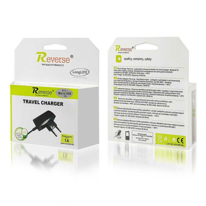 TRAVEL CHARGER REVERSE microUSB 1A