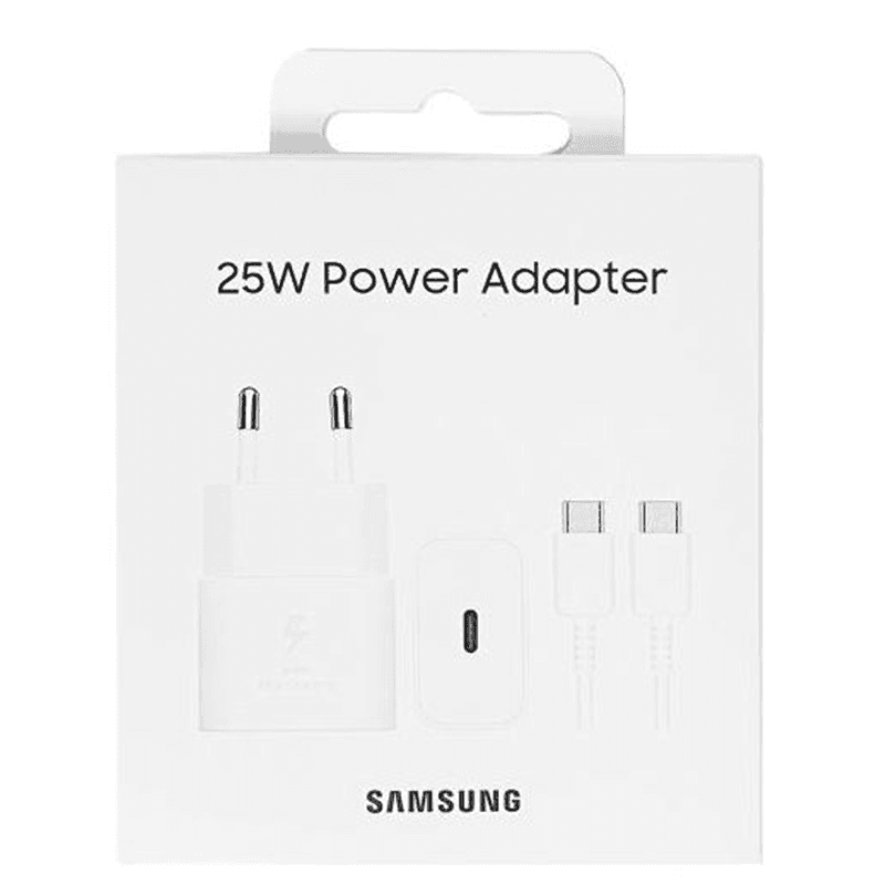 Originální síťová nabíječka Samsung EP-T2510XWEGEU PD 25W + USB-C kabel 1 m bílá blister