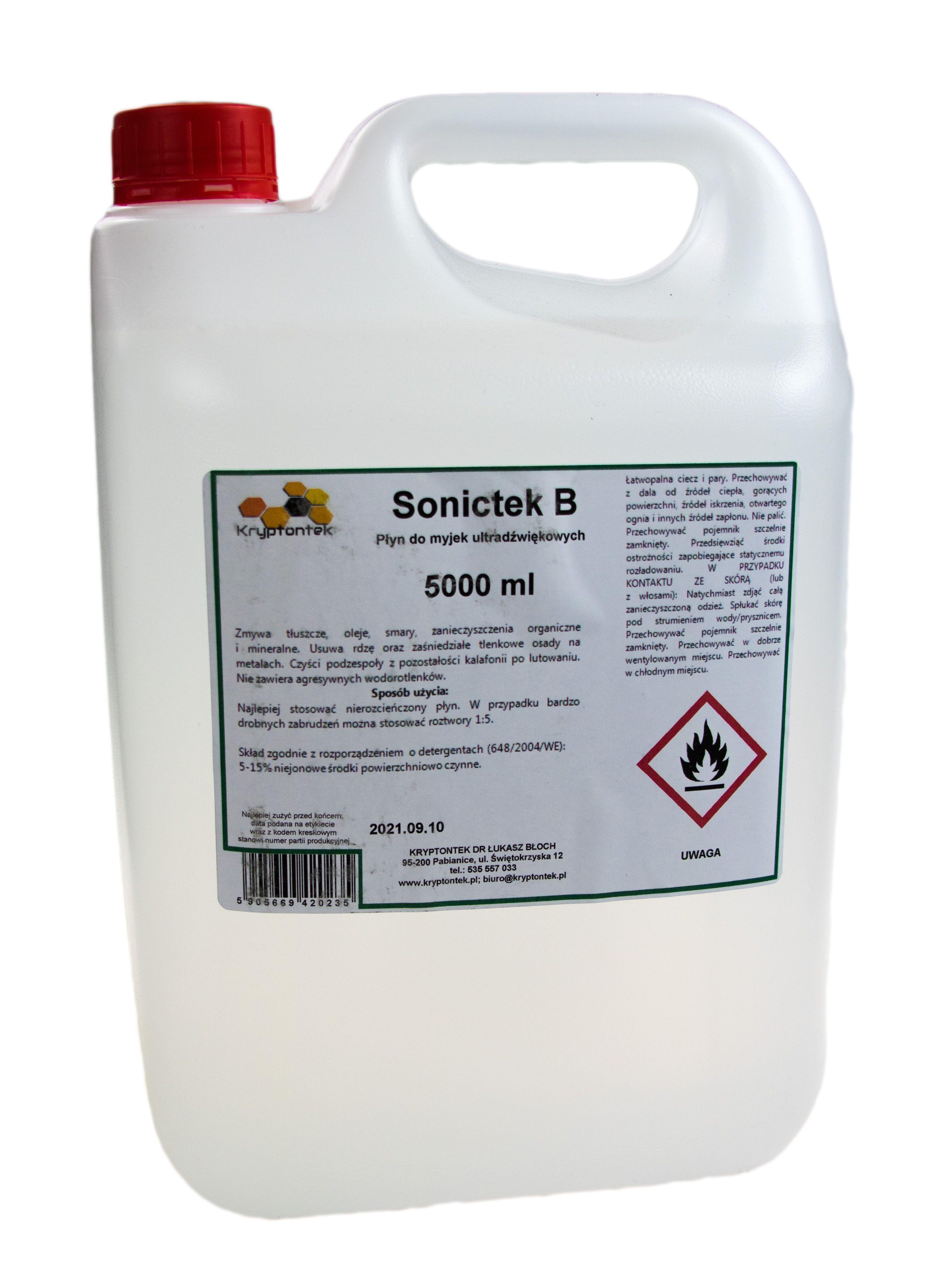 SONICTEK B 5000 ml - víceúčelová kapalina - určená pro použití v ultrazvukových čistících zařízeních