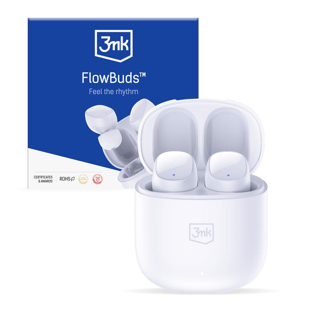 3mk FlowBuds bezdrátová sluchátka stereo bílé
