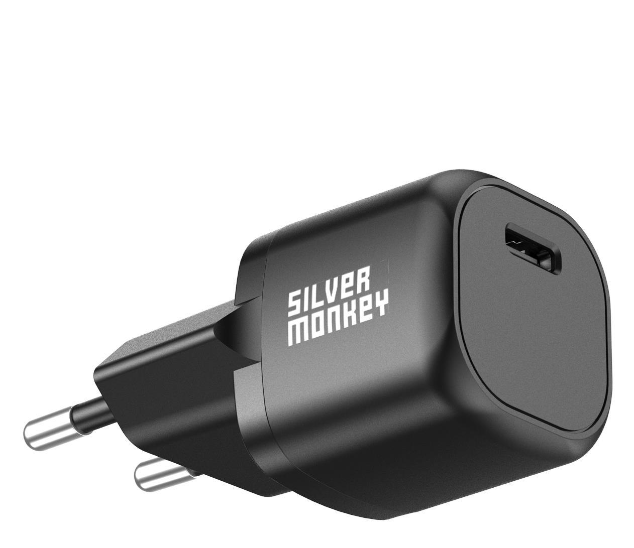 Silver Monkey Mini Síťová nabíječka PD 20W USB-C černá