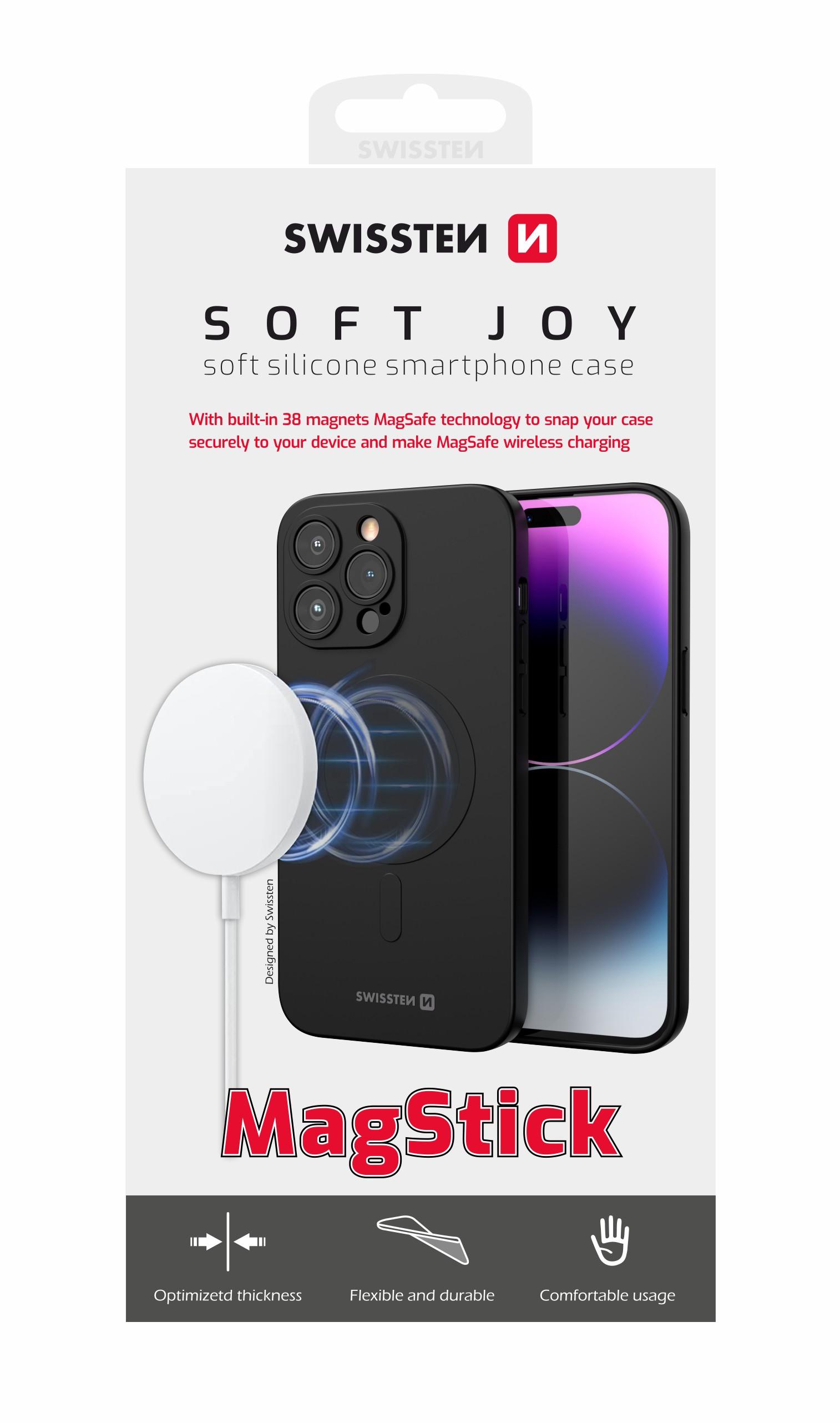 Swissten Obal iPhone 15 Pro Max černý Sof Joy Magstick Magsafe