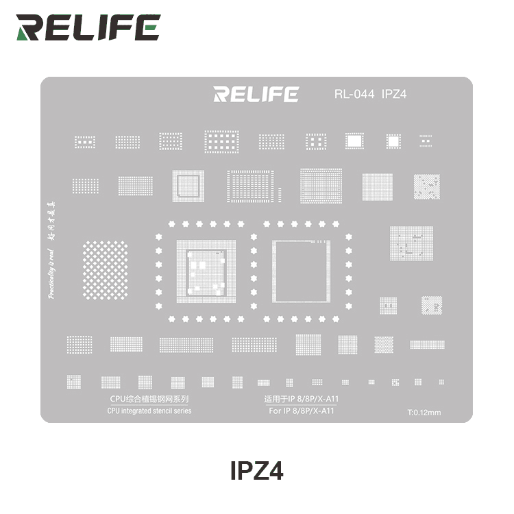 Šablona pro opravu IC čipu IPhone 8 / 8 Plus / X RELIFE RL-044 IPZ4