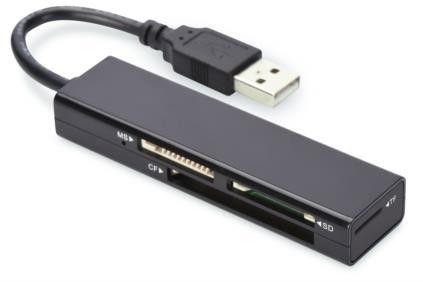 4portová čtečka karet USB 2.0 HighSpeed ​​​​card CF, SD, MicroSD, MS černá