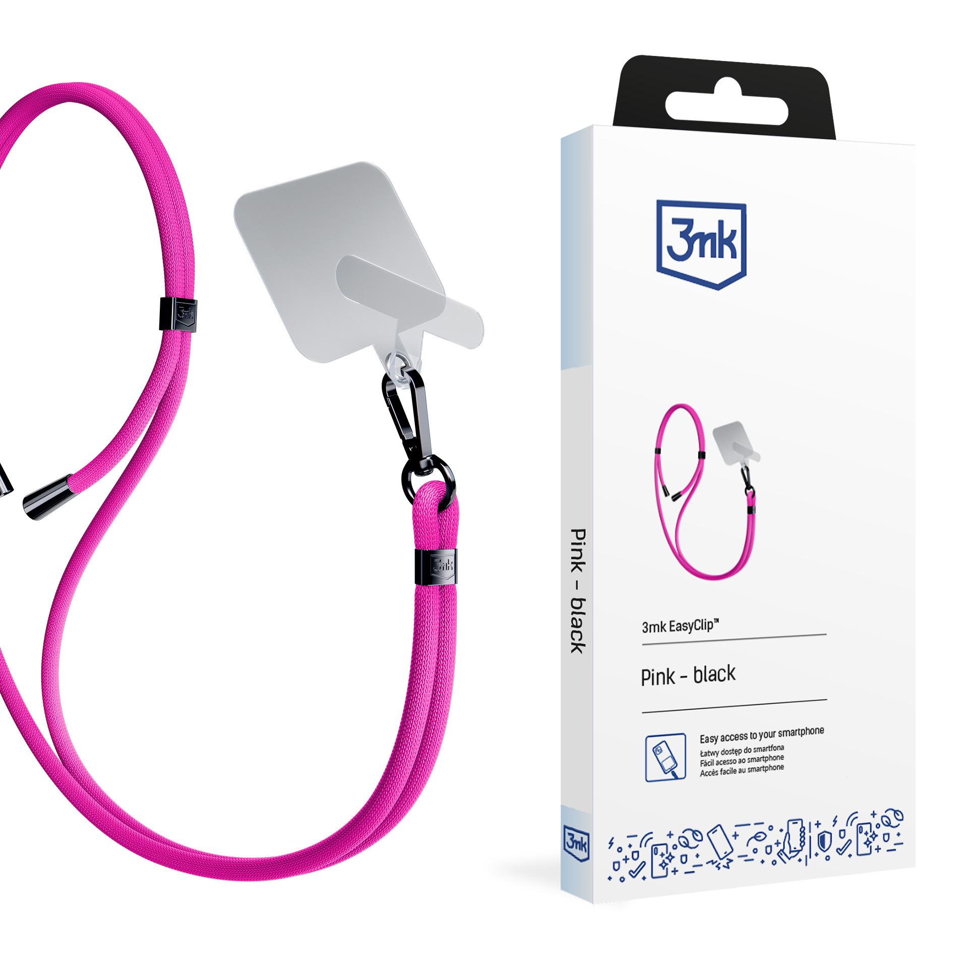 3mk EasyClip - lanyard for phone - Pink (black)