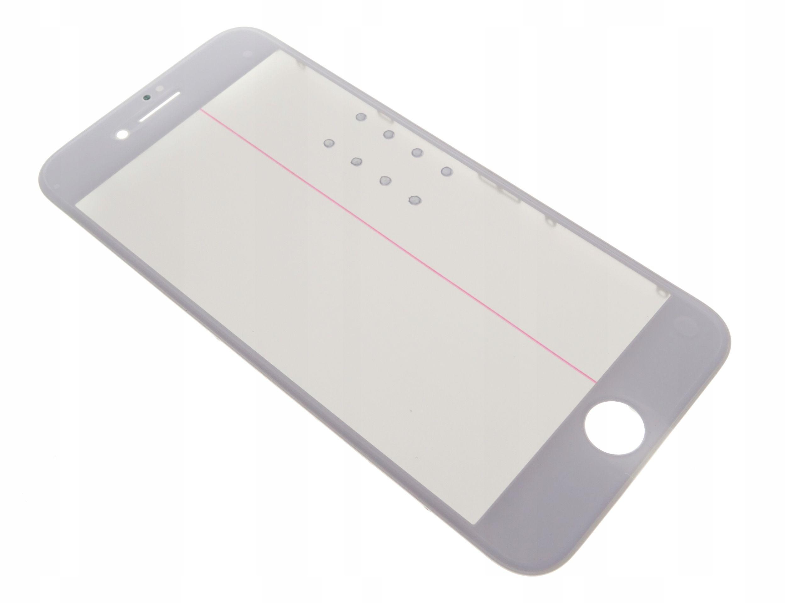 LCD Sklíčko + rámeček + lepidlo OCA+ polarizer iPhone 8G bílé - sklíčko displeje