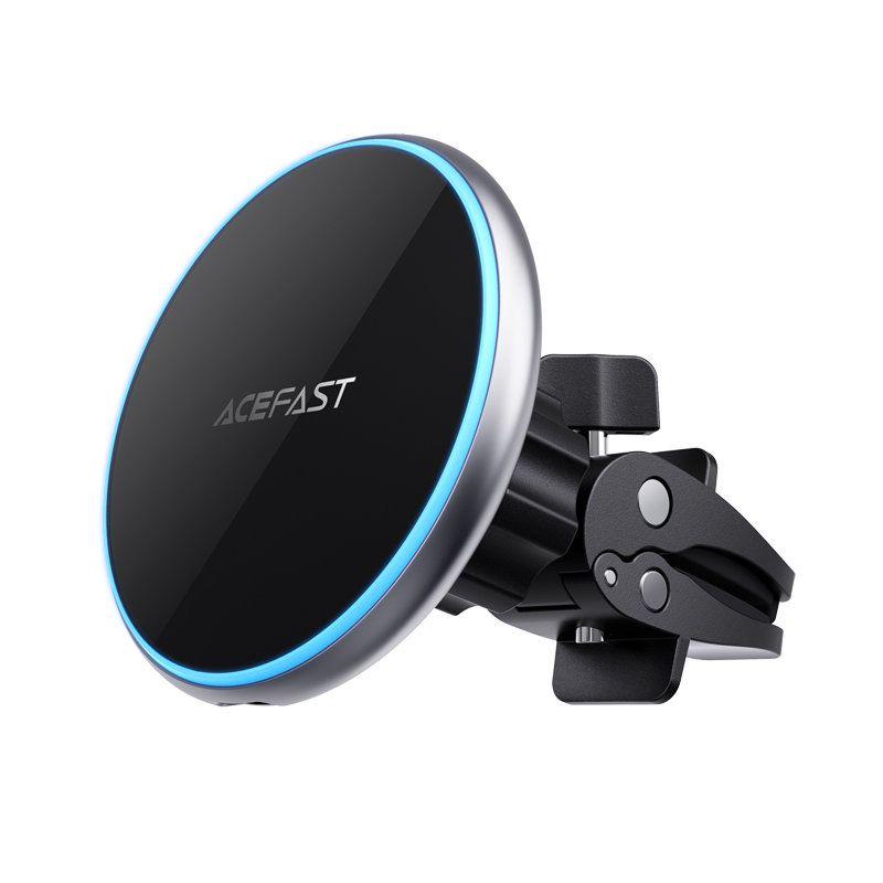 Acefast samochodowa ładowarka bezprzewodowa Qi z MagSafe 15W uchwyt magnetyczny do telefonu na kratkę wentylacji czarny