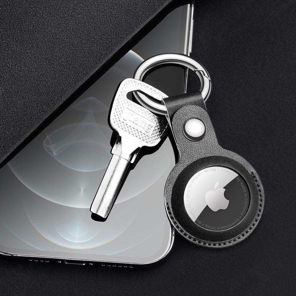 Dux Ducis PU kožené pouzdro na klíčenky pro Apple AirTag černé