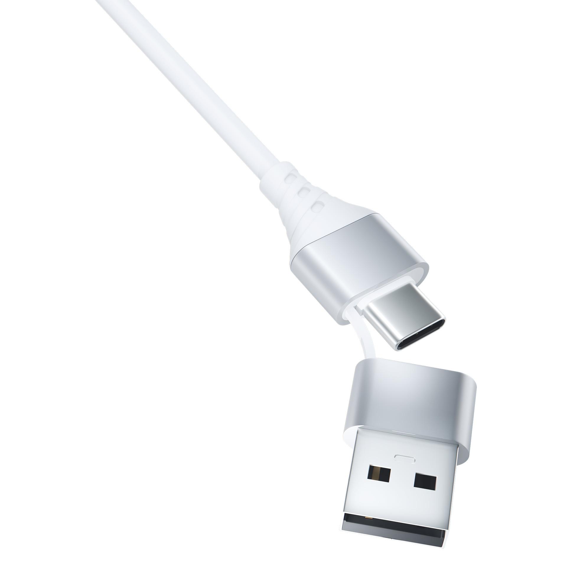 3MK Hyper kabel 3v1 USB-A / USB-C na MicroUSB / USB-C / Lightning 1,5 m bílý