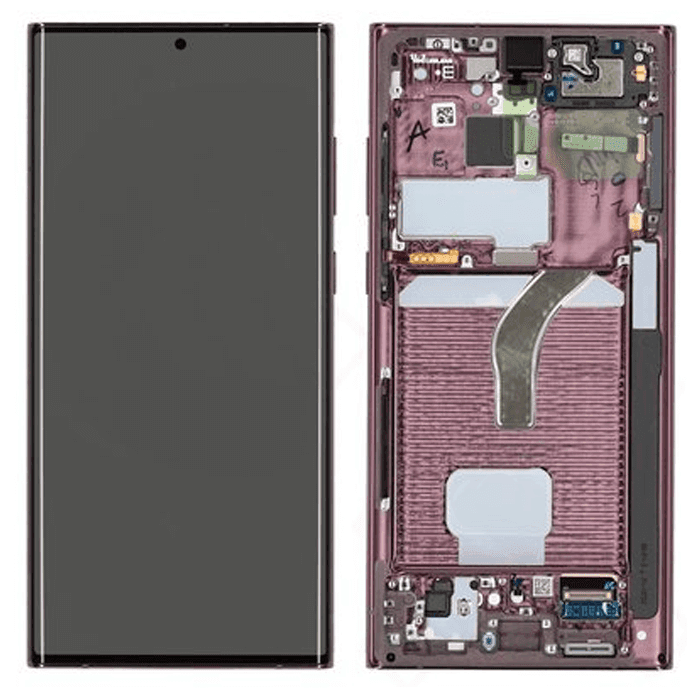 Original lcd display + touch screen Samsung SM-S908 Galaxy S22 Ultra - burgundy