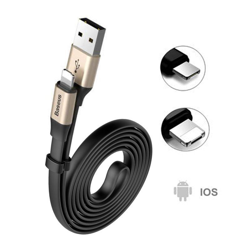Cable USB Baseus 2w1 (Android/iOS) 1,2m gold