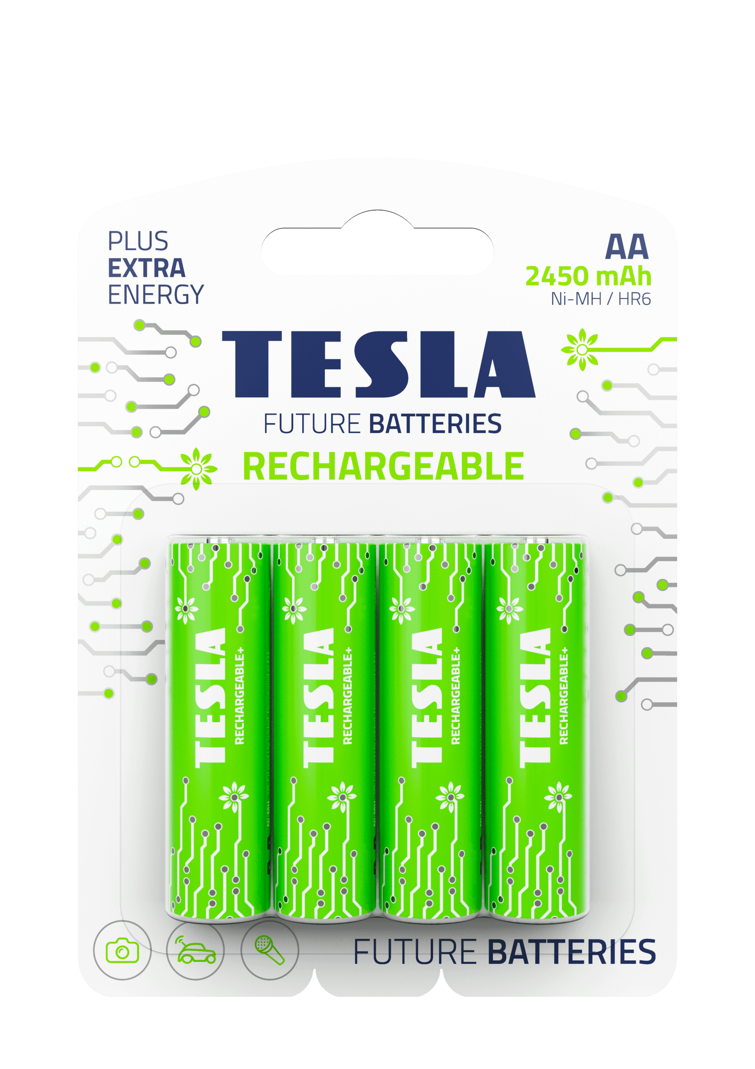Rechargeable batteries TESLA AA/niMH/1,2V/2450mAh 4pcs