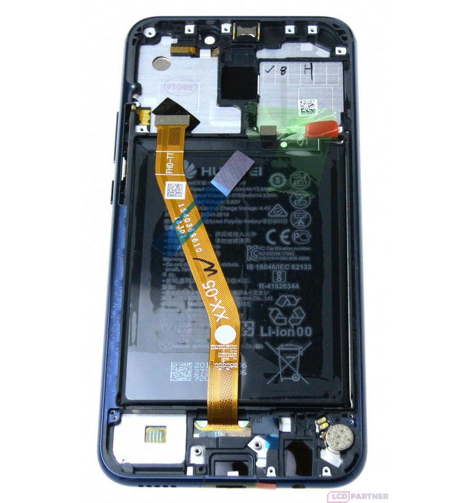 Originál LCD + Dotyková vrstva Huawei Mate 20 lite s rámečkem a baterií modrá